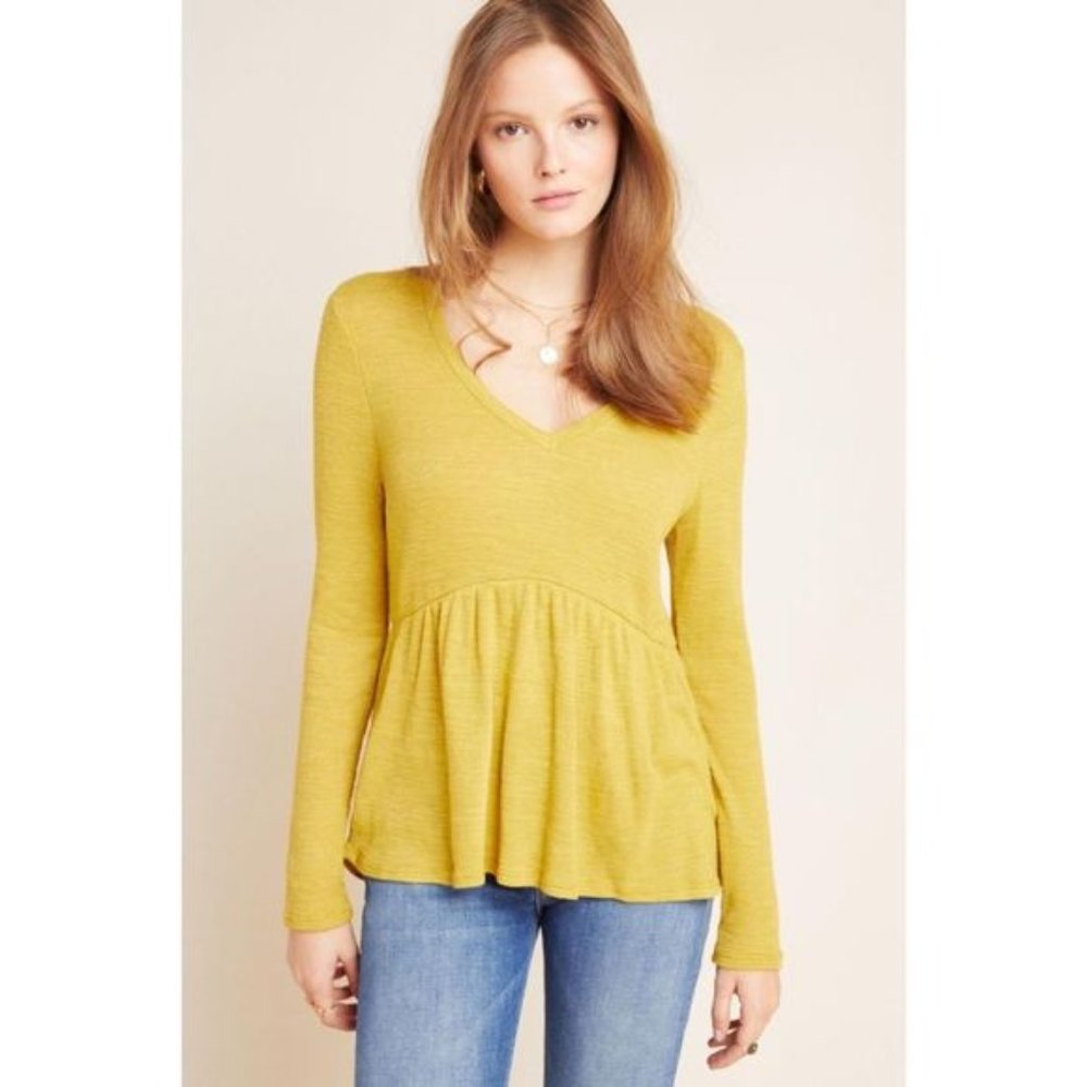 NWT Anthropologie T.la Jill Babydoll V-Neck Top M - Picture 1 of 3